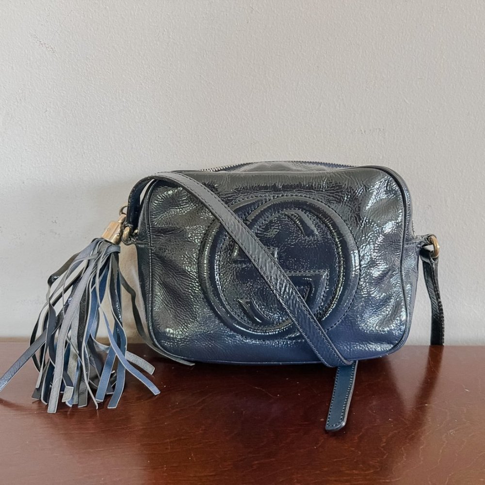 Gucci Patent Leather Soho Disco Navy